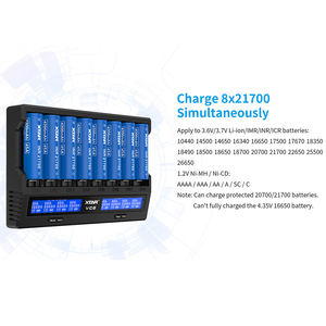 <span class=keywords><strong>Caricabatterie</strong></span> Universale VC8 a 8 Slot per Batterie 26650 <span class=keywords><strong>18650</strong></span>, Compatibile con Batterie Li-ion <span class=keywords><strong>18650</strong></span> 20700 21700 e Ni-MH AA AAA 1.2V - Product Image 3