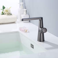 Robinet de lavabo monocommande en laiton massif à montage sur plan, multifonctionnel, durable, résistant à la corrosion, pour eau chaude et froide, vente en gros