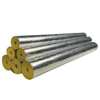 Tubo de Lana de Vidrio con Aislamiento Térmico Ignífugo ASTM E84 de 13 mm de Espesor, Tubo de Lana de Vidrio con Lámina de Aluminio para Sistemas de Tuberías de Condensado