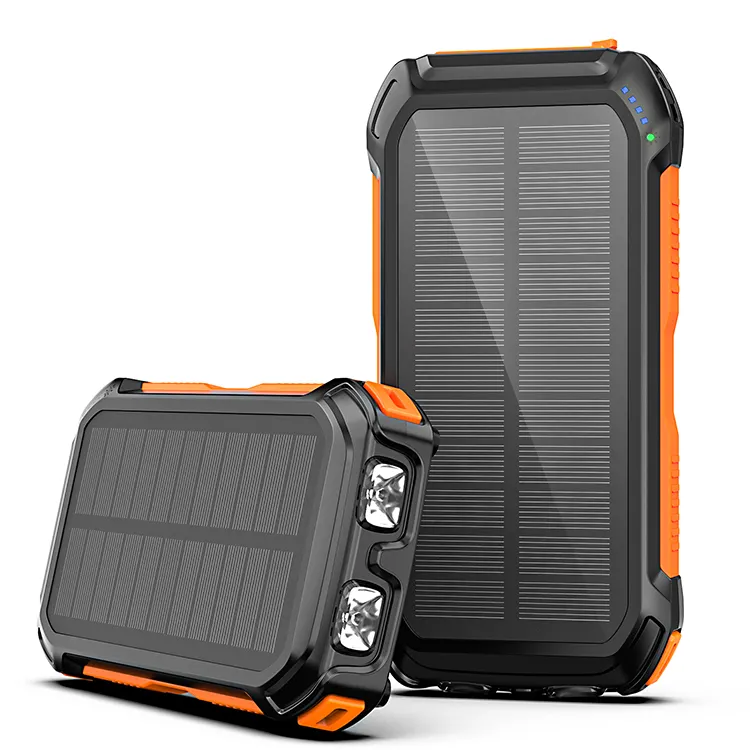 2023 New Product Custom Solar Panel Powerbank Portable Solar Charger 20000mAh 10000mAh Solar Power Banks For Cell Phone