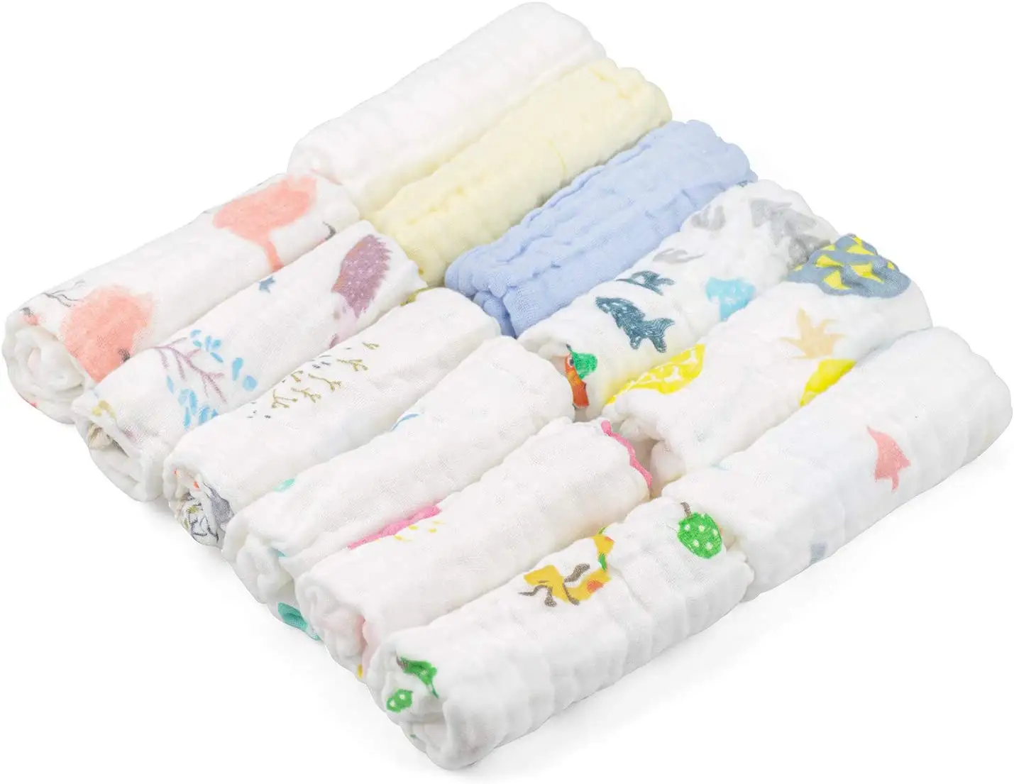 Ready To Ship Custom Printing Cartoon Pattern Bamboo Cute Mini Baby Face Wash Cloth Towel