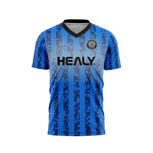 HEALY Dry Fit Polyester Sublimatie T-shirts Fabrikant Op Maat Voetbal V-hals T-shirts Heren - Product Image 5