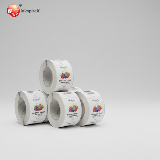 Custom Logo Digital Oil Proof UV Resistant Barcode Fruit Jar Self Adhesive Label Sticker for Food Water Bottle Packaging