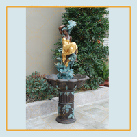 Sculpture ornementale de jardin de fontaine de grenouille en bronze fabriquée à la main
