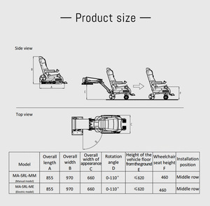 PWD araba koltuğu kaldırma ve dönen araba koltuğu engelli Van sistemi ayarlanabilir, 150kg kadar taşıyabilir - Product Image 4