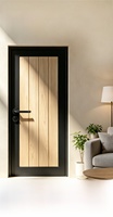 Porte de chambre moderne minimaliste en bois massif composite, porte en bois massif composite, portes battantes, porte intérieure, porte plate, portes de maison