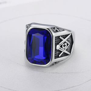 Waterproof <b>Mason</b> Blue Lodge <b>Ring</b> 316L Stainless Steel With Various Stone Colors <b>Masons</b> <b>Ring</b> - Product Image 6