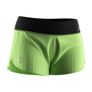 Shorts Deportivos para Mujer, Color Verde Neón, con Bolsillo para Gel, Transpirables, Elásticos en 4 Direcciones, Ideales para Clima Cálido - Product Image 3