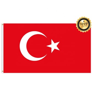 All'ingrosso 3 x5ft bandiere di tacchino 68D/100D poliestere personalizzare tutte le nazioni spedizione rapida fornitore di consegna veloce - Product Image 1