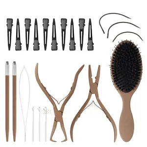 كماشة لإطالة الشعر مخصصة من ARLANY لمجموعة أدوات إطالة الشعر بالألوان الدقيقة مع فرشاة