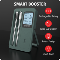 Thermomètre alimentaire intelligent sans fil Bluetooth à double sonde en métal avec une portée de transmission de 500 pieds pour la cuisson au barbecue et la cuisine