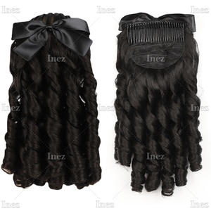 Cola de caballo Retro sintética <span class=keywords><strong>con</strong></span> peine Princesa Europea Curly Puff Cola de caballo Clip en cola de cabello Extensión de cabello falso natural - Product Image 2