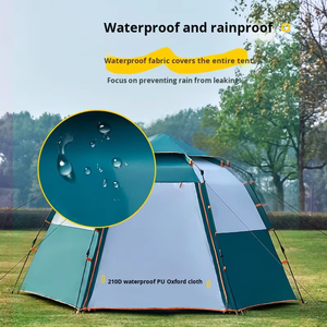 Tenda da Campeggio Monostrato con Pali in Vetro, Quattro Stagioni, Portatile, Pieghevole, per Autunno e Inverno, Attrezzatura per Picnic, Spiaggia e Pernottamento - Product Image 3