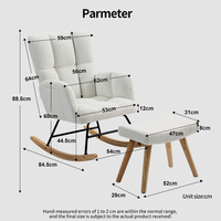 Fauteuil à bascule rembourré en polaire Teddy, idéal pour le salon, chaise de détente, canapé de loisirs, mobilier en cuir pour salon
