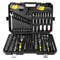Ensemble d'outils à cliquet de 222 pièces, clé à douille, 72 dents, acier au chrome-vanadium, kit d'outils de mécanicien, coffret rigide pour réparation automobile