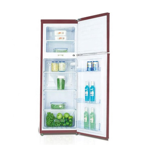 202L VCM Flower Double Door <b>Fridge</b> Price Outside Evaporator Electronic Lock Refrigerator for Home Wholesale Refrigerator - Product Image 2
