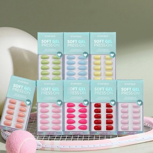 BTARTBOX Faux Ongles Artificiels en Gel Souple, Courts, Forme Amande, Couleur Unie, à Presser, Collection Printemps-Été, Vente en Gros - Product Image 1