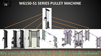 W6150-S1 Équipement de musculation pour salle de sport, Machine de crossover à câble OEM avec système de poulie simple ou double réglable et sélection de charge par broche