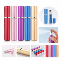 Mini vaporisateur de parfum en verre givré 10 ml, style moderne, format voyage, diffuseur de poche en forme de cylindre avec bouchon à vis