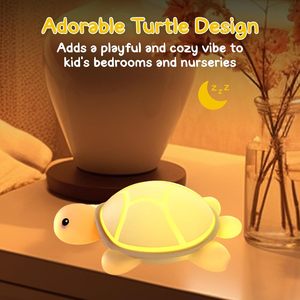 Lampe <span class=keywords><strong>tortue</strong></span> en silicone avec 7 modes de couleur pour la chambre des enfants, lampe de nuit rechargeable pour la chambre de bébé, lumière LED douce au toucher - Product Image 4