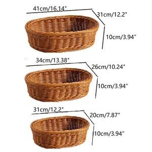 Cestos de Armazenamento de Plástico Ecológicos e Bonitos em Forma Oval para Cozinha e Banheiro, Uso Multifuncional - Product Image 6