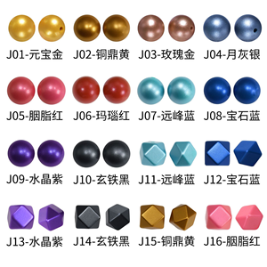 2025Hot Sale 15mm Round Metallic <b>Silicone</b> <b>Beads</b> Bulk Diy Necklace Bracelet Keychain Making Colorful Metallic <b>Silicone</b> Loose <b>Bead</b> - Product Image 4