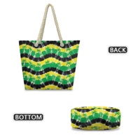 Expédition rapide d'usine, sac fourre-tout personnalisé pour femmes, motif Jamaïque, grande capacité, sacs de shopping, sac à main tendance pour femmes, été