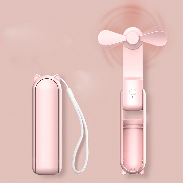 Hot Sell Mini Handheld Fan 3 Speeds USB C 2000mAH Rechargeable Small Pocket Fan with Power Bank for Travel, Outdoor, Home