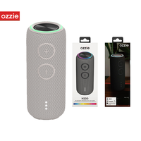 Haut-parleur Bluetooth promotionnel gris pour entreprise, étanche IPX7, 20W, son stéréo puissant, LED RGB, TWS, TF, AUX, appels mains libres, logo personnalisé
