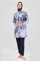 Nouvelle Mode Plantes Imprimés Imperméable 3Pcs Modeste Burkini Musulman Maillots De Bain Maillots De Bain pour Femmes Musulmanes Islamiques