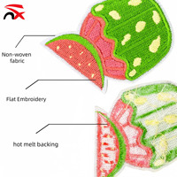 Patch brodé thème pastèque de dessin animé d'été, accessoires vestimentaires brodés en forme de fruit