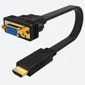 Kabel adaptor konverter HDMI pria ke VGA, berlapis emas