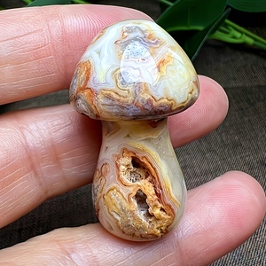 Prix d'usine en gros, style bohème, pierre de cristal de champignon en agate de dentelle folle, sculpture pour décoration intérieure unique et cadeaux de vacances - Product Image 4