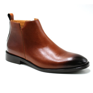 Botas Chelsea de Hombre con Punta Cuadrada, de Cuero Genuino, Estilo Británico, con Cremallera Lateral, Suela Gruesa, Botines Casuales de Media Caña, a la Moda - Product Image 3