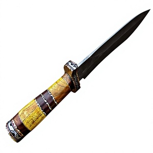 Cuchillo de Caza Premium de Acero de Damasco, Hoja Fija de Espiga Completa con Mango de Micarta para Camping, Bushcraft y Supervivencia - Product Image 6