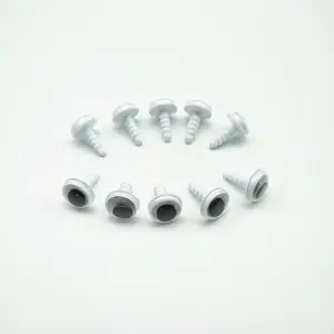 원형 플라스틱 구글리 및 움직이는 안전 눈, DIY 공예 인형 장난감용 와셔 포함 10mm-25mm - Product Image 1