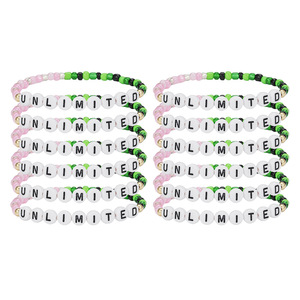 Set de Pulseras de Cuentas de Letras Ilimitadas, Cuentas de Vidrio Multicapa, Joyería Unisex, Regalo, Origen Yiwu - Product Image 5