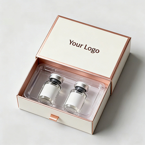 Boîte à tiroir en papier pour flacons de peptides de 2 ml et 3 ml avec étiquette, languette d'ouverture et insert en plastique - Product Image 4