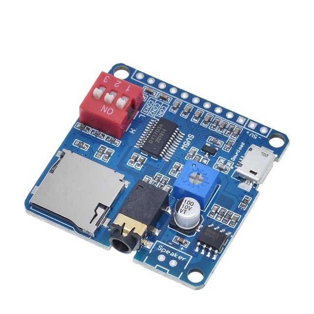 Voice Sound Playback Module MP3 Player Module UART I/O Trigger Class D Amplifier Board 5W 8M Storage DY-SV8F SD/TF Card DY-SV5W