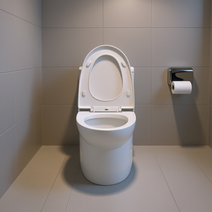 Inodoro de Cerámica de Una Pieza, Taza Redonda, 1.28-1.6 GPF, Descarga por Sifón, Montaje en el Suelo, Diseño Moderno, para Baño - Product Image 2