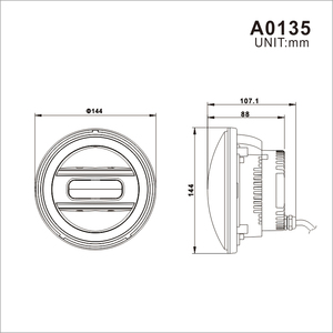 5.75 "phare LED rond multifonction faisceau haut/bas avec clignotant jaune pour véhicule électrique - Product Image 2