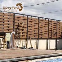 Cadre de Clôture en Aluminium et Poteau de Portillon Résistant aux UV pour Jardin, Clôture Intimité en Bois Composite
