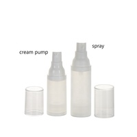 Flacon pompe sans air personnalisé de 15 ml, 30 ml, 50 ml, cylindrique, givré, rechargeable, pour emballages cosmétiques et soins de la peau
