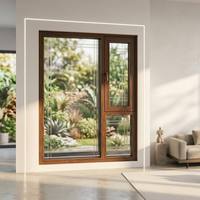 Fenêtres en PVC à double vitrage de conception chinoise, fenêtres à battants en PVC, fenêtres insonorisées pour villa