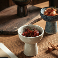 Bol à dessert japonais en céramique à pieds hauts Coupe à crème glacée Tasse à yaourt Petit bol à milkshake Bol à pudding Bol à crème glacée