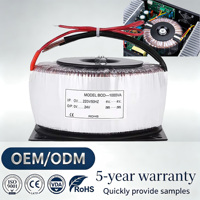 Transformateur toroïdal étanche 36V/0/36 800W 220V monophasé 12V/24V à topologie Flyback avec noyau en ferrite pour éclairage de patio