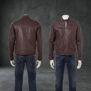 Men's Casual Varsity Genuine Cow Skin Leather Jacket OEM Service Eco-Friendly Waterproof Windproof XL Size Strong Zipper Closure - Product Image 3
