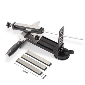 Tijeras de molienda de piedra de afilar de ángulo <span class=keywords><strong>fijo</strong></span>, sistema de afilado, Kit de afilador de cuchillos de ángulos ajustables con 3 placas de diamante - Product Image 5