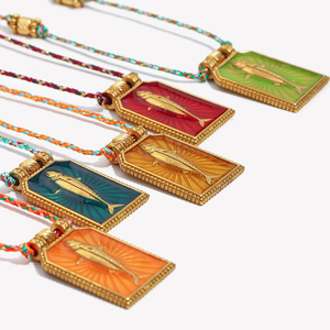 Collane di gioielli di moda in smalto da sogno per donne collana con ciondolo tarocchi gioielli in acciaio inossidabile placcato oro - Product Image 2