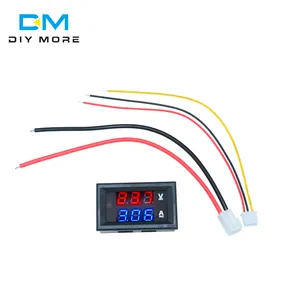 Venta al por mayor 2 1 voltímetro amperímetro-Voltímetro Digital, amperímetro DC 100V 10A, Panel Amp, medidor de corriente de voltaje, 0,56 ", azul, rojo, pantalla LED Dual, 2 colores